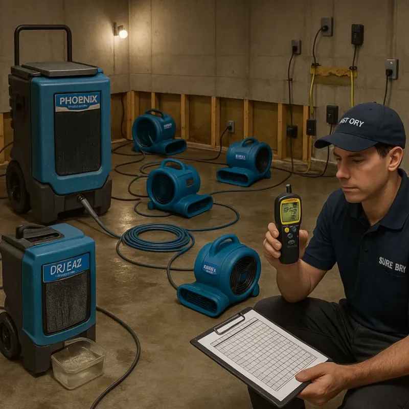 Structural Drying and Dehumidification process in Perkins, OK